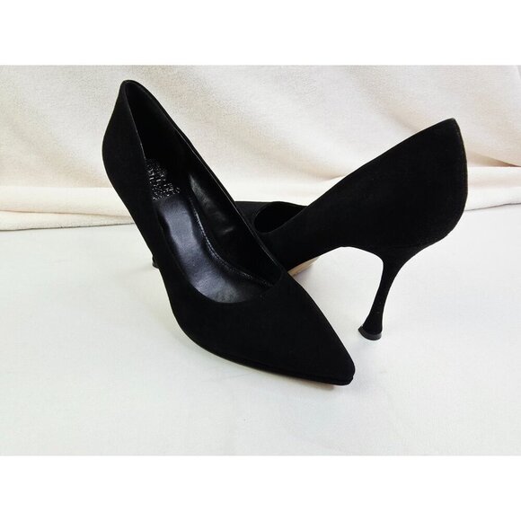 Vince Camuto 8.5M Women Black Suede Leather Slip On Point Toe Stiletto Pumps NEW - Picture 14 of 16